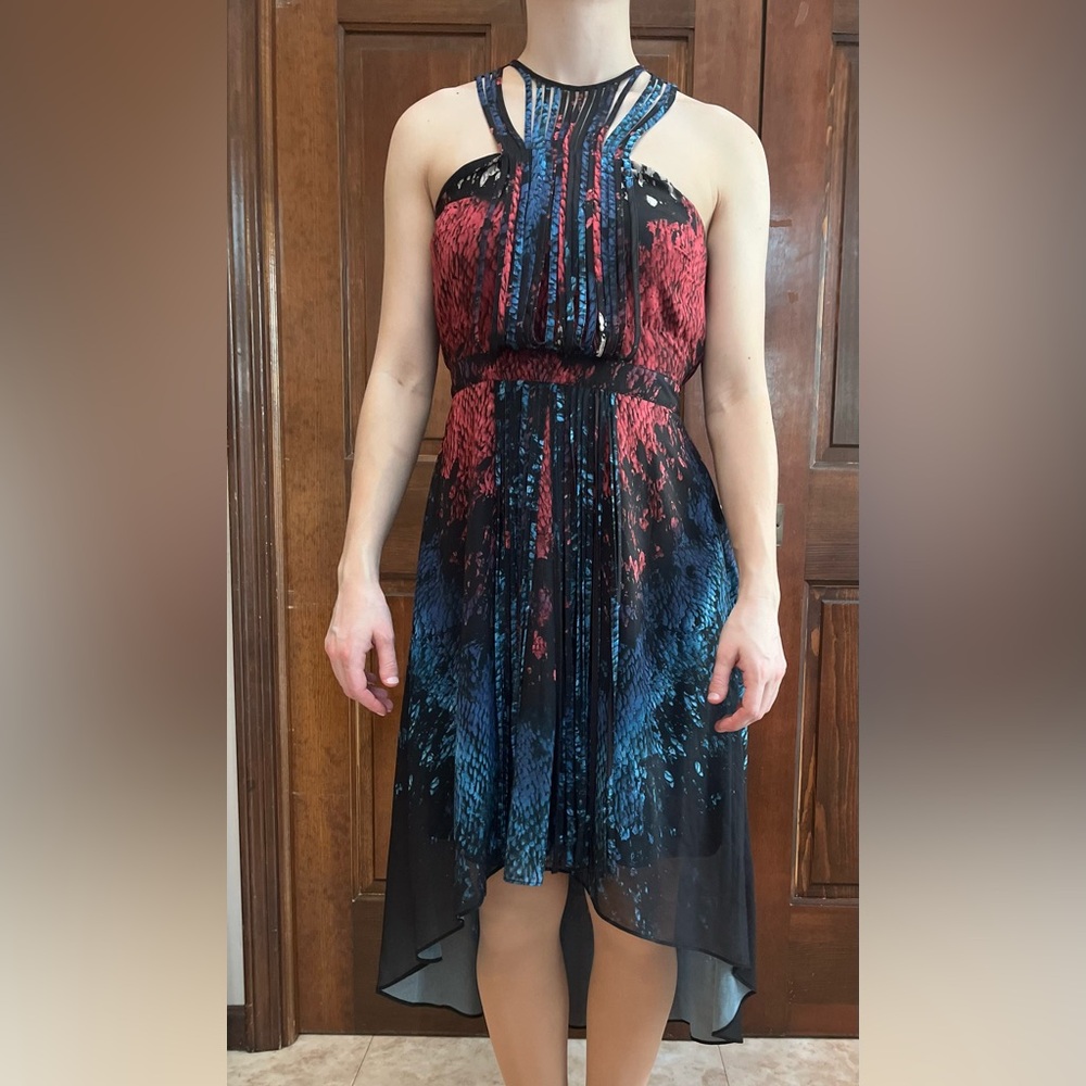 Warehouse Serpent Scales High Low Dress